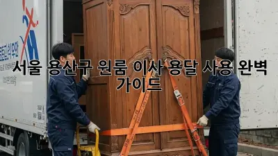 서울 용산구 원룸 이사, 용달 사용 완벽 가이드!