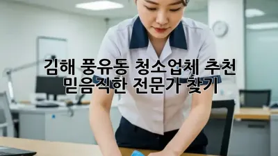 김해 풍유동 청소업체 추천: 믿음직한 전문가 찾기